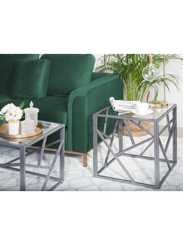 Beliani Beistelltisch ORLAND in Silber - (W) 50 x (H) 50 x (L) 50 cm