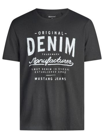 Mustang T-Shirt Basic Print Tee in Schwarz