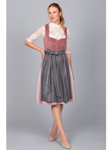 Edelnice Midi Dirndl Marie Samt Altrosa in rosa