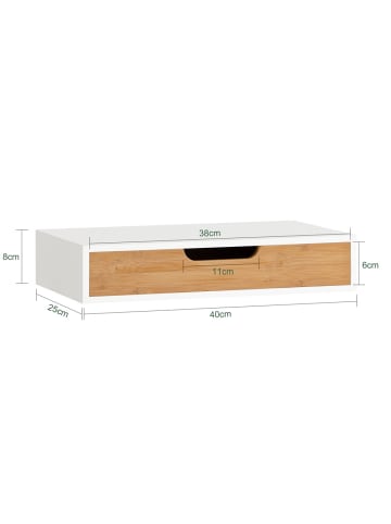 SoBuy Wandschrank in Mattweiß - (W) 25 x (H) 8 x (L) 40 cm