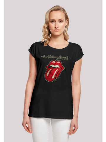 F4NT4STIC Short Sleeve T-Shirt The Rolling Stones Plastered Tongue Washed in schwarz