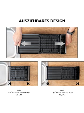 eluno Geschirr-Abtropfgestell schwarz