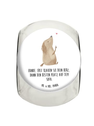 Mr. & Mrs. Panda Teedose Hund Liebe mit Spruch in Weiß