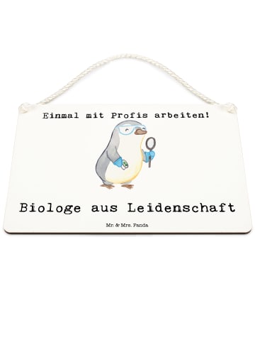 Mr. & Mrs. Panda Wandbild Holz Biologe Leidenschaft mit Spruch in Weiß