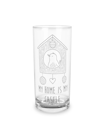 Mr. & Mrs. Panda Wasserglas Vogel Haus mit Spruch in Transparent