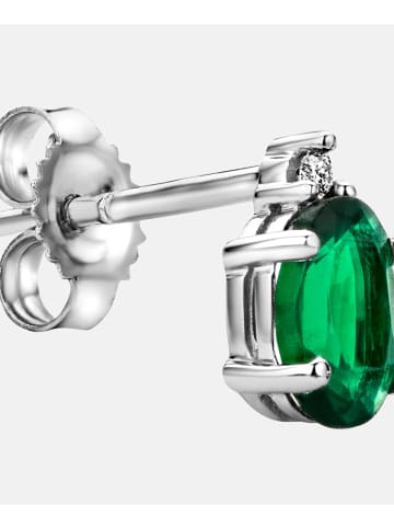 Diamant L'éternel Ohrringe aus 585 Weißgold mit 0.69 Karat Lab Grown Diamant mit Smaragd