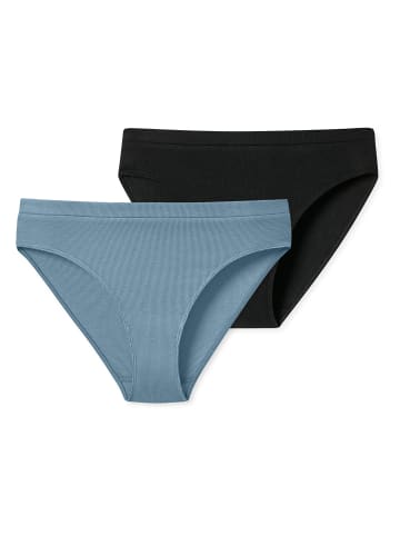 Schiesser Rioslip Feinripp - Pure Rib in blaugrau, schwarz