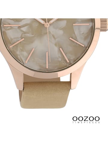 Oozoo Analog-Armbanduhr Oozoo Timepieces sandfarben, gelb groß (ca. 45mm)