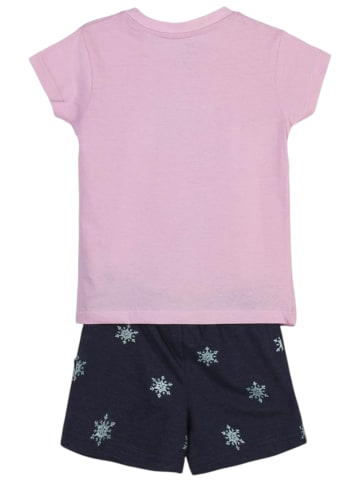 Cerda 2tlg. Outfit T-Shirt & Shorts Disney Frozen Elsa in Rosa-Dunkelblau
