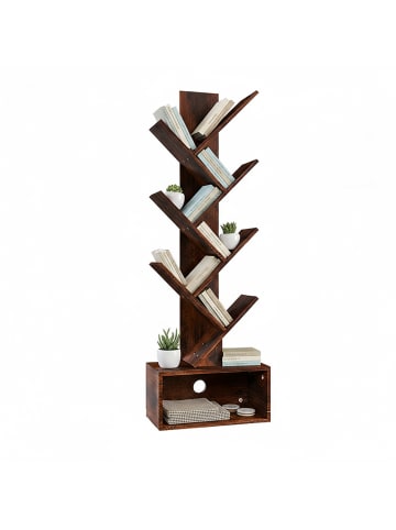 relaxdays Bücherregal in Braun - (B)38 x (H)113 x (T)20 cm