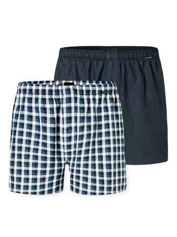 Schiesser Web-Boxershorts 2er Pack in Dunkelblau