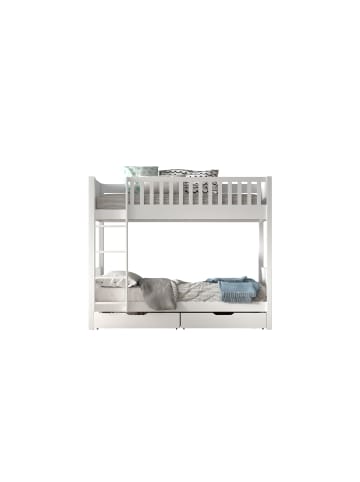 58 aufm Kessel ETAGENBETT Karyl 208x175x105 aus Massivholz in Weiß