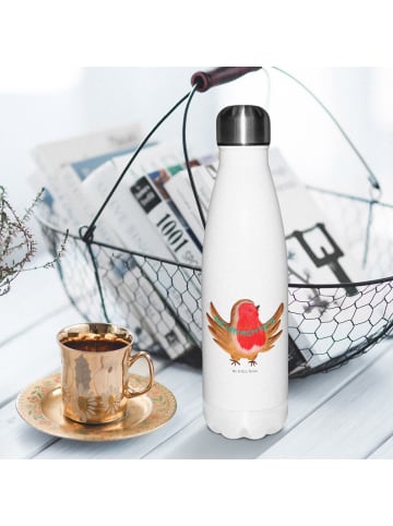 Mr. & Mrs. Panda Thermosflasche Rotkehlchen Weihnachten ohne Spruch in Weiß