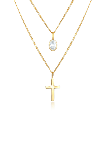 Elli Halskette 925 Sterling Silber Kreuz in Gold