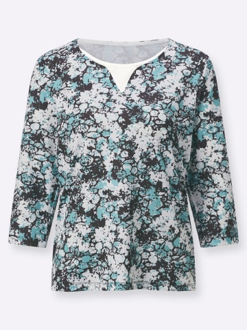 WITT WEIDEN 2-in-1-Shirt in salbei-schwarz-bedruckt