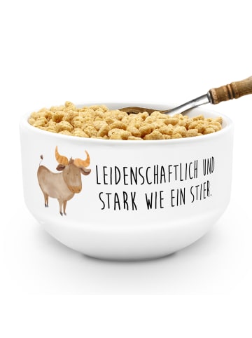 Mr. & Mrs. Panda Dessertschale Sternzeichen Stier mit Spruch in Weiß