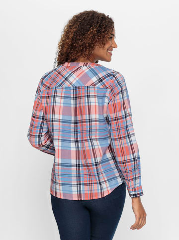 WITT WEIDEN Karobluse in grapefruit-himmelblau-kariert