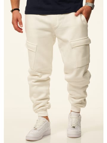 DAILY COTTON Jogginghose - als Cargohose - Lange Trainingshose Sweatpants in Off White