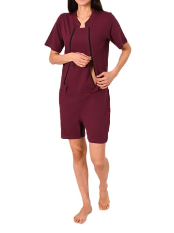 NORMANN Pflegeoverall kurzarm Reissverschluss Vorne - 88446 in beere