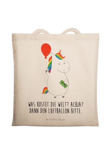 Mr. & Mrs. Panda Tasche Einhorn Luftballon mit Spruch in Creme