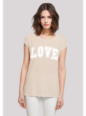 F4NT4STIC Extended Shoulder T-Shirt Love University Valentinstag Herz in Whitesand