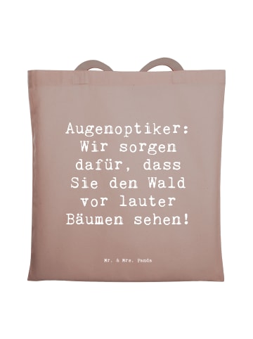Mr. & Mrs. Panda Tragetasche Spruch Augenoptiker Klarblick mit S... in Braun Pastell