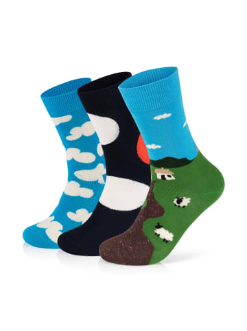 Happy Socks Socken 3-Pack Cloudy-Dot-Little House On The Moorland in multi_coloured