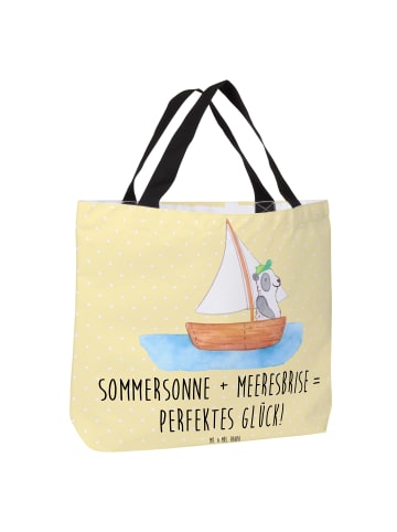 Mr. & Mrs. Panda Shopper Sommer Meer Glück mit Spruch in Gelb Pastell