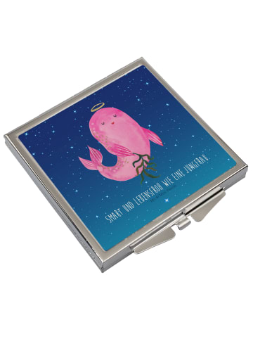 Mr. & Mrs. Panda Kosmetikspiegel Sternzeichen Jungfrau mit Spruch in Sternenhimmel Blau