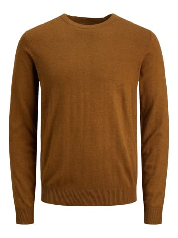 Jack & Jones Dünner Langarm Strickpullover Rundhals Basic Sweater JJEEMIL in Braun