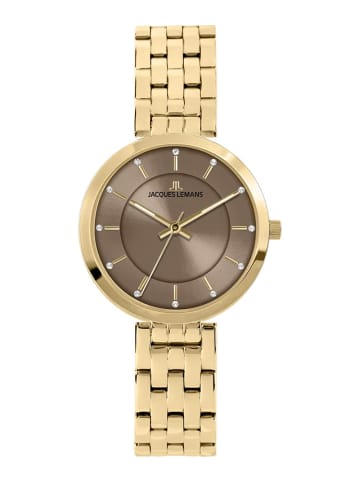 Jacques Lemans Damenuhr Milano Goldfarben/Braun