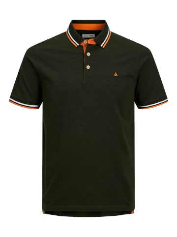 Jack & Jones Polo Shirt JJEPAULOS Sommer Hemd Kragen Pique Cotton in Olive