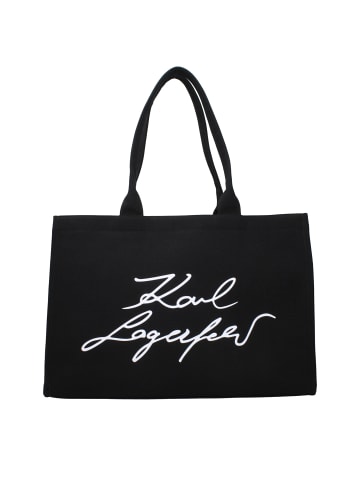 Karl Lagerfeld Schwarz Stoff Schulter Tasche