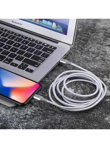 Platyne USB-C-auf-Lightning-Kabel 2 Meter in Silber