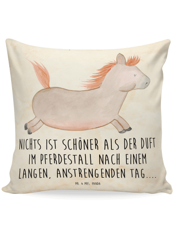 Mr. & Mrs. Panda Zier Kissen Pferd Springen mit Spruch in Vintage