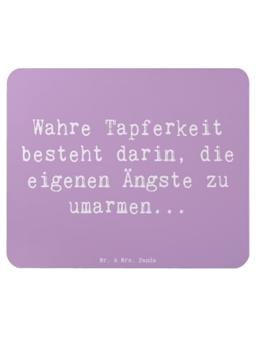 Mr. & Mrs. Panda Mousepad Spruch Tapferkeit Umarmung mit Spruch in Lavendeltraum