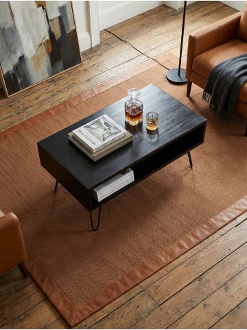 KADIMA DESIGN Couchtisch 100x50x40 cm Mango Massivholz Metall Sofatisch, Design