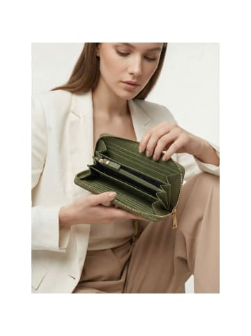 Lazarotti Bologna Leather XL Zip-Around Geldbörse Leder 19 cm in olive