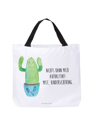 Mr. & Mrs. Panda Tote Bag Kaktus Happy mit Spruch in Weiß