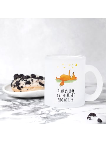 Mr. & Mrs. Panda Trinkglas Fuchs Sterne mit Spruch in Transparent