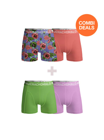 Muchachomalo 2er-Set: Boxershorts in Multicolor/Pink/Green/Purple