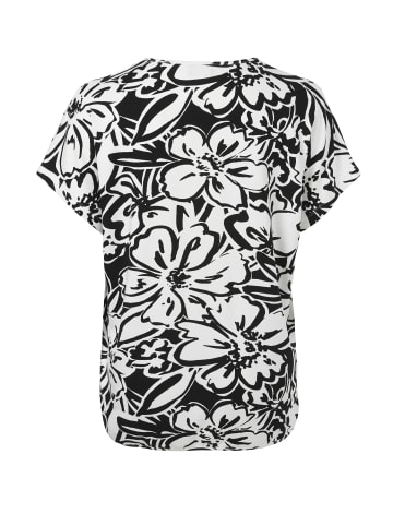 VIA APPIA DUE  Shirt Feminines T-Shirt mit floralem, zweifarbigem Allover-Muster in schwarz / ecru