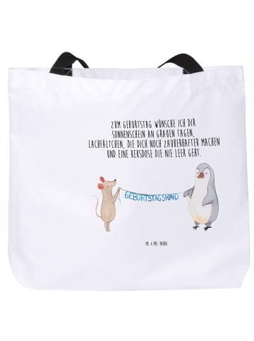 Mr. & Mrs. Panda Shopper Maus Pinguin Geburtstag mit Spruch in Weiß