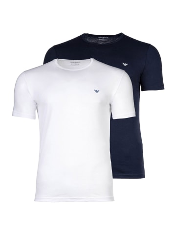 Emporio Armani T-Shirt 2er Pack in Blau/Weiß
