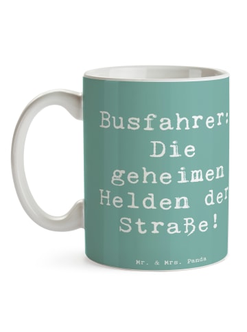 Mr. & Mrs. Panda Teetasse Spruch Busfahrer Helden mit Spruch in Meeresbrise