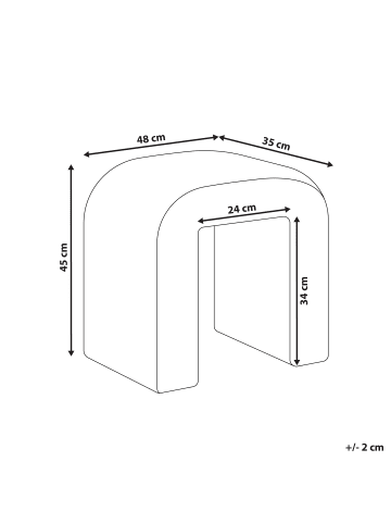 Beliani Pouf ESTES in Weiß - (W) 48 x (H) 45 x (L) 35 cm