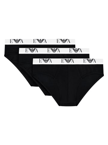 Emporio Armani 3er Pack Brief in Schwarz