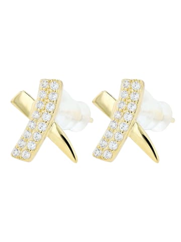 Adeliás Damen Ohrringe – Ohrstecker aus 925 Silber in gold