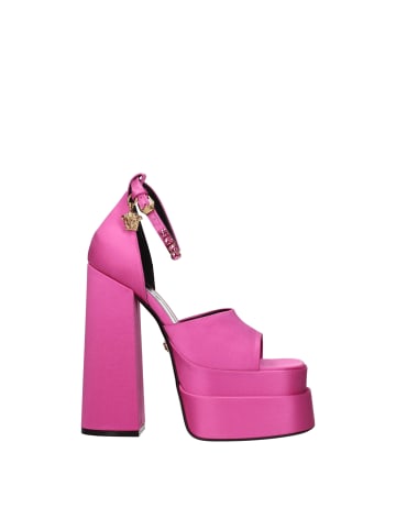 Versace Pink Satin Plateau Sandalen