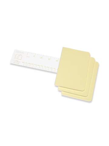 Moleskine Notizhefte 3er Set, Kartoneinband, Liniert "Cahier" in Sanftgelb